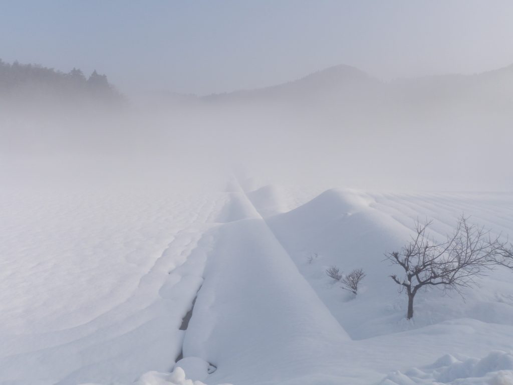 能登柳田　雪景色